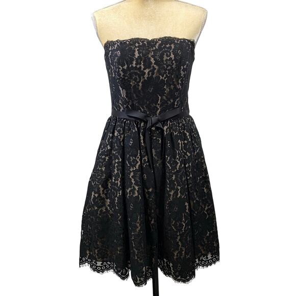 Nwt Robert Rodrigues Neiman Marcus for Target Strapless Black Lace Dress Size 10 - Picture 1 of 9